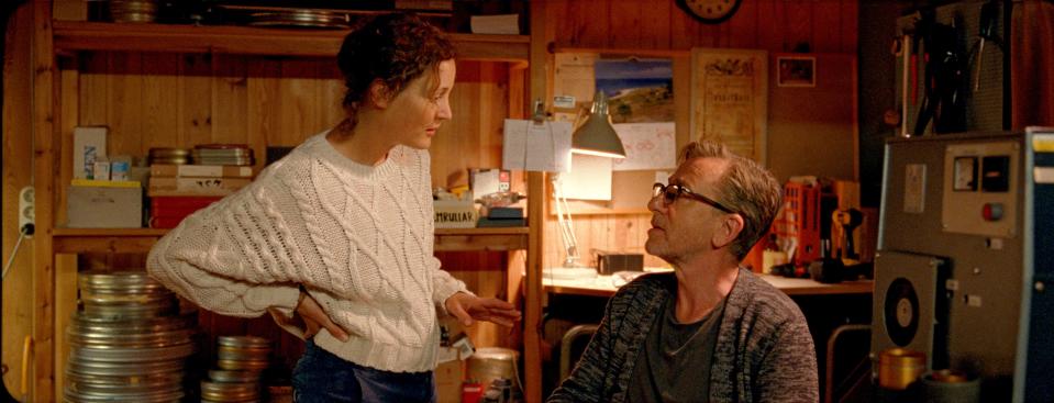 Vicky Krieps and Tim Roth play a filmmaking couple who retreat to a mythical Baltic Sea island where Ingmar Bergman lived and shot his most celebrated movies to find inspiration in "Bergman Island."