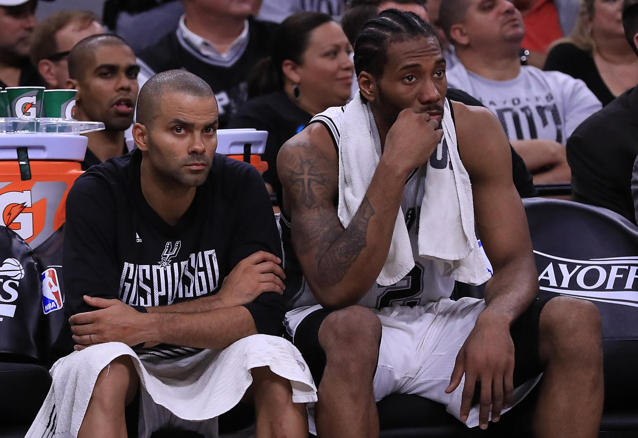 Tony Parker said he has “no problem with Kawhi Leonard,” and that the comments he made about his and Leonard’s similar injuries were taken out of context. (Getty Images)