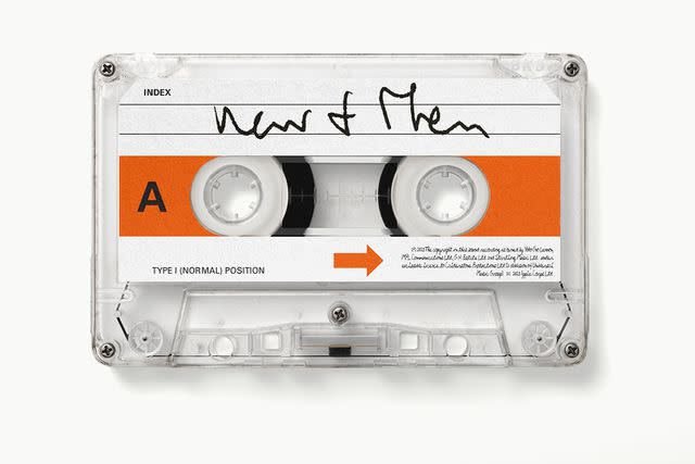 <p>Apple Corps Ltd.</p> The limited-edition cassette of the new Beatles single "Now and Then," with the label in Lennon's handwriting.