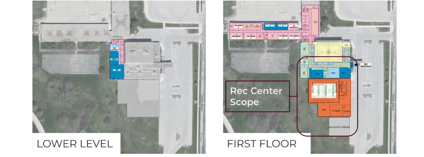 Renderings for a proposed expansion and upgrades for Menomonee Falls Community Center are shown here from the Menomonee Falls' School District's website.