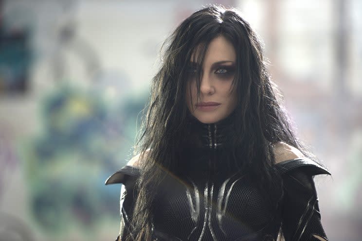 Cate Blanchett as Hela in Thor: Ragnarok.