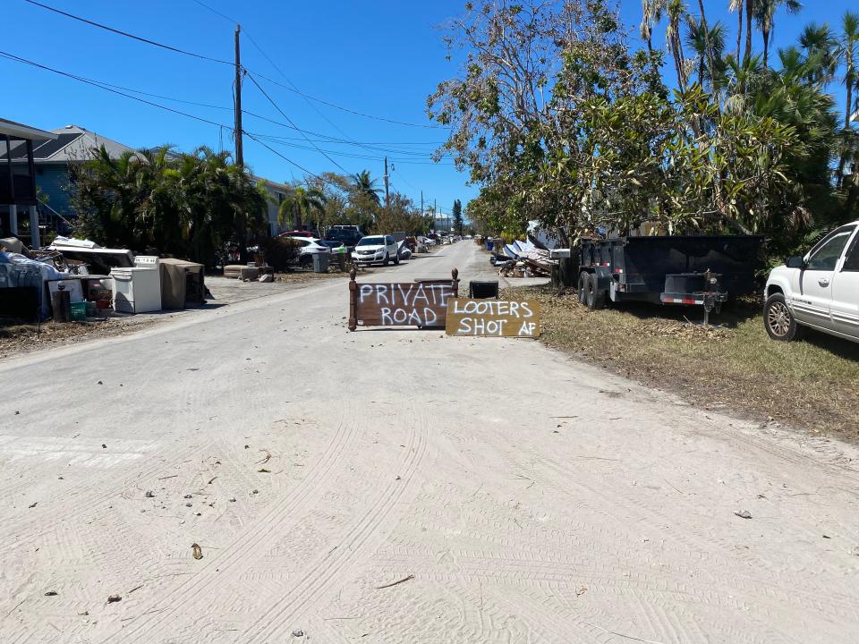 The reality of looting is setting in after Hurricane Ian. This photo was taken at  Gary Road and Imperial Shores Blvd in Bonita springs.