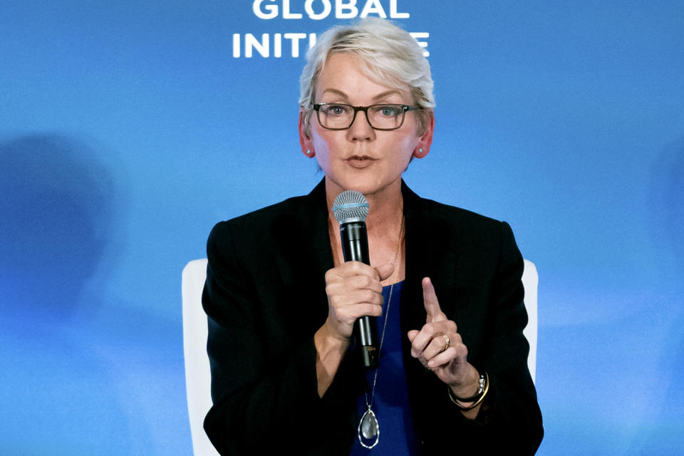Energy Secretary Jennifer Granholm speaks at the Clinton Global Initiative, Tuesday, Sept. 20, 2022, in New York. (AP Photo/Julia Nikhinson)