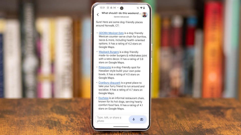 Google Gemini screens on Google Pixel 8 Pro