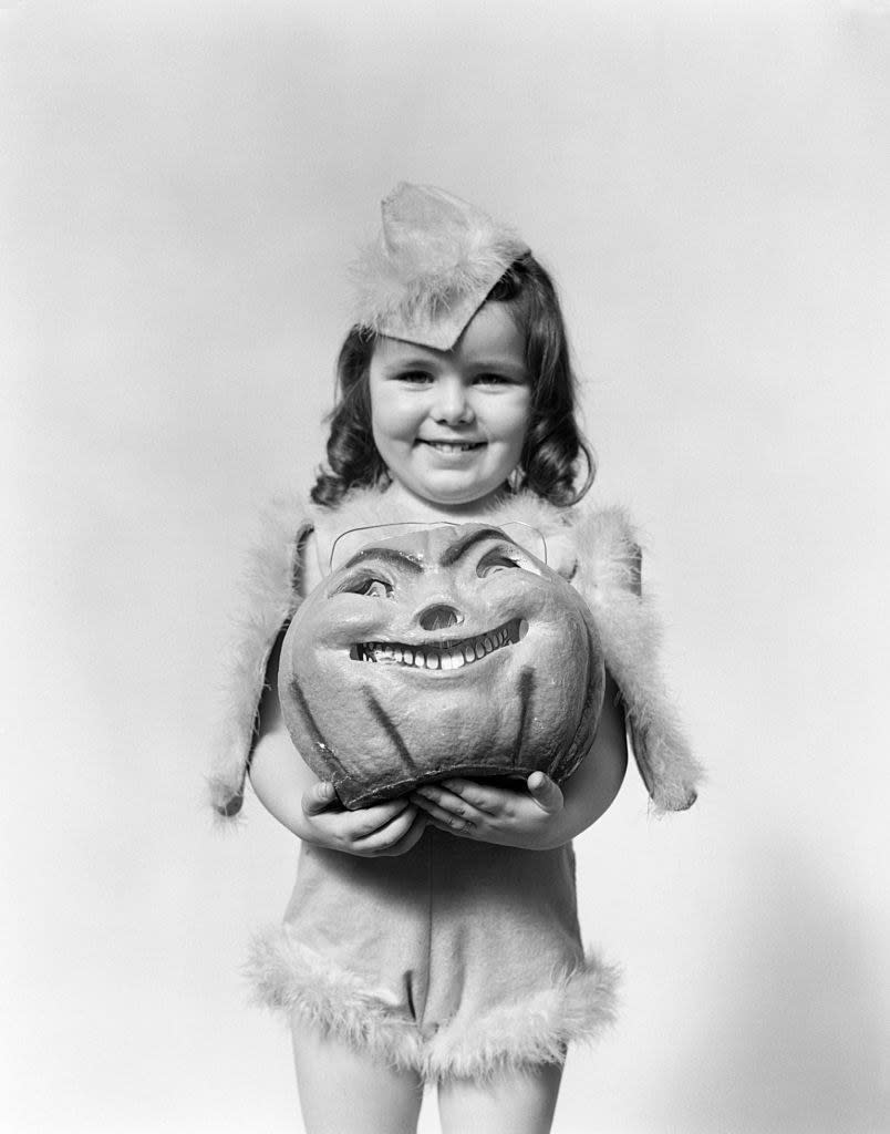 A little girl in costume