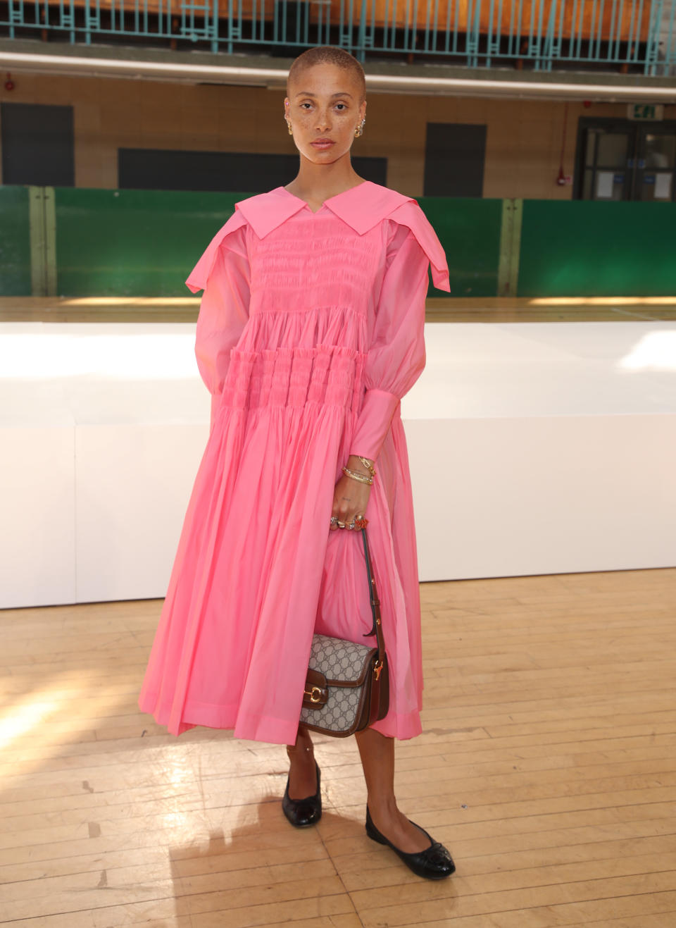 Adwoa Aboah at the Molly Goddard September 2019 show at LFW