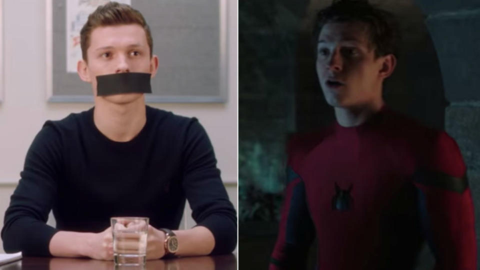 Tom Holland y Spider-Man. Foto: Youtube/<a href="https://www.youtube.com/watch?v=S9Qa5cN-R2s" rel="nofollow noopener" target="_blank" data-ylk="slk:Marvel Entertainment;elm:context_link;itc:0;sec:content-canvas" class="link ">Marvel Entertainment</a>/<a href="https://www.youtube.com/watch?v=DYYtuKyMtY8" rel="nofollow noopener" target="_blank" data-ylk="slk:SonyPictures Entertainment;elm:context_link;itc:0;sec:content-canvas" class="link ">SonyPictures Entertainment</a>