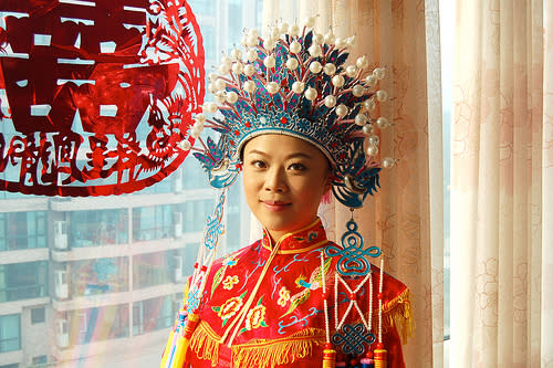 Chinese Bride in Phoenix Headdress