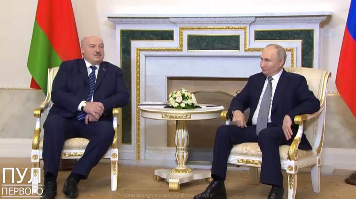 Screenshot: Lukashenko and Putin at a meeting on January 28