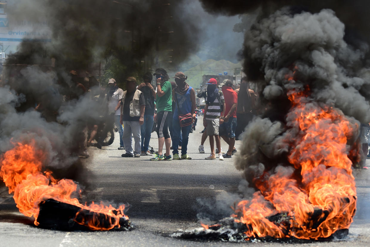 Anti-government protesters in Venezuela's third city, Valencia: AFP/Getty Images