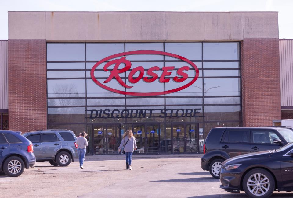 Shoppers head into Roses Discount Store at Meyers Lake Plaza in Canton Township. Rumors have circulated for months that MGM Resorts is buying the plaza. The plaza owners say it's not true.