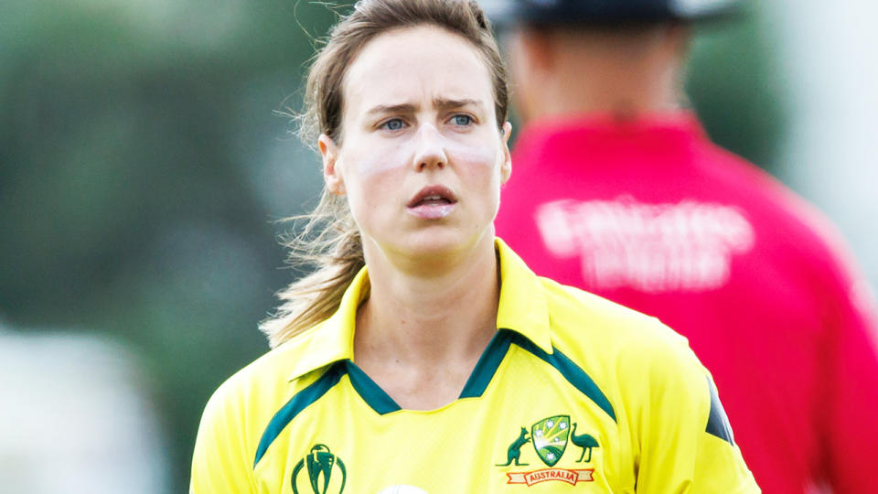 Ellyse Perry, pictured here in action for Australia against Pakistan at the World Cup.