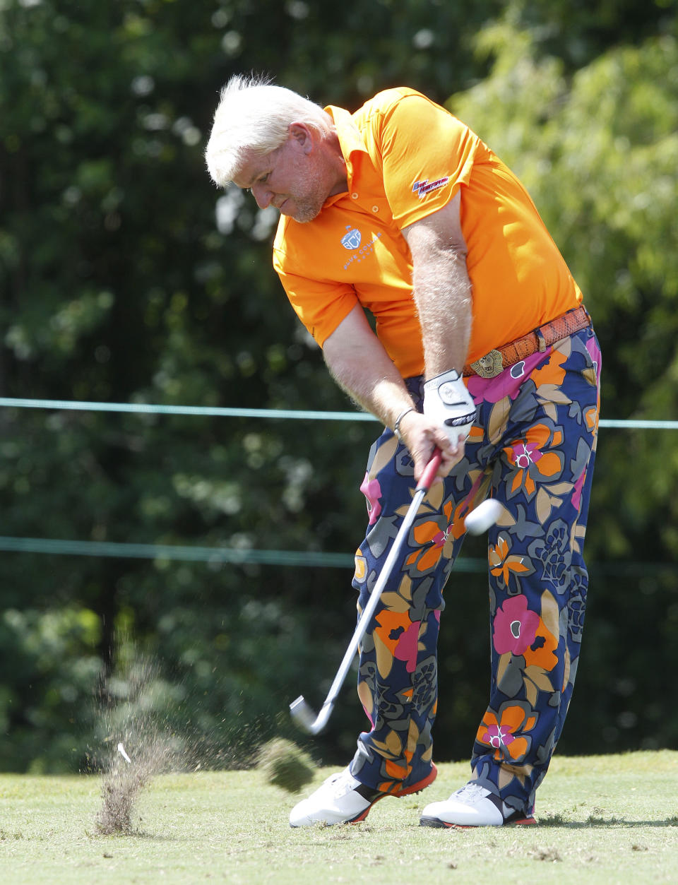 John Daly on the 14th tee in the second round of the Zurich Classic at the TPC Louisiana course in Avondale, La., Friday, April 27, 2012. T(AP Photo/Bill Haber)