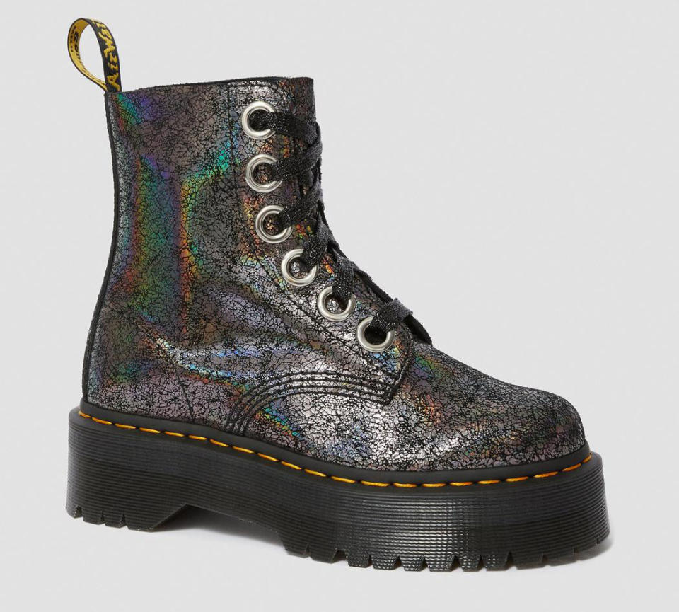 boots, combat boots, glitter, rhinestone, dr martens