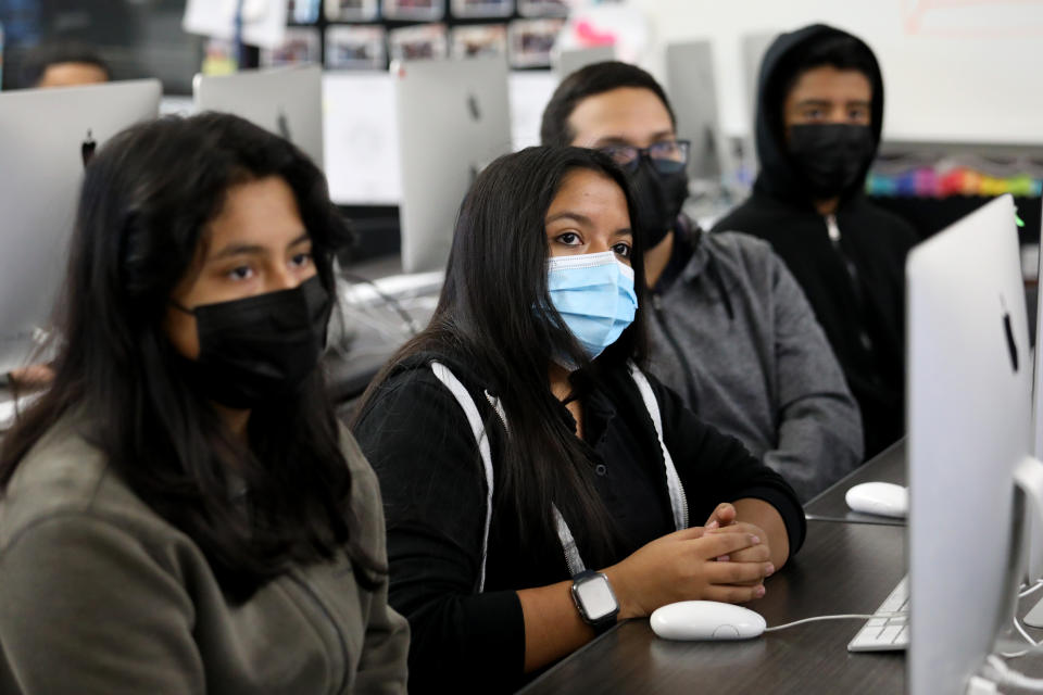 Students at a magnet school in Los Angeles