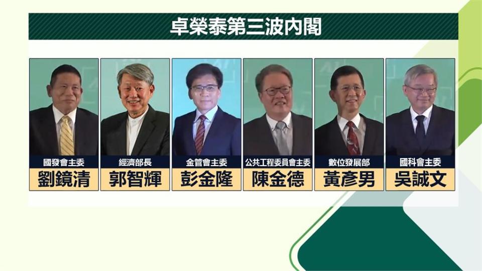 卓榮泰第3波內閣人事　經濟部長郭智輝、數發部長黃彥男