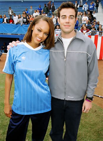 <p>Jeff Kravitz/FilmMagic</p> Tyra Banks and Carson Daly