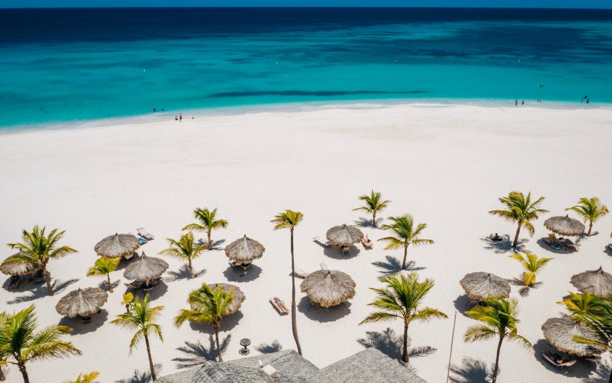 Turquoise waters and a gleaming white sand beach