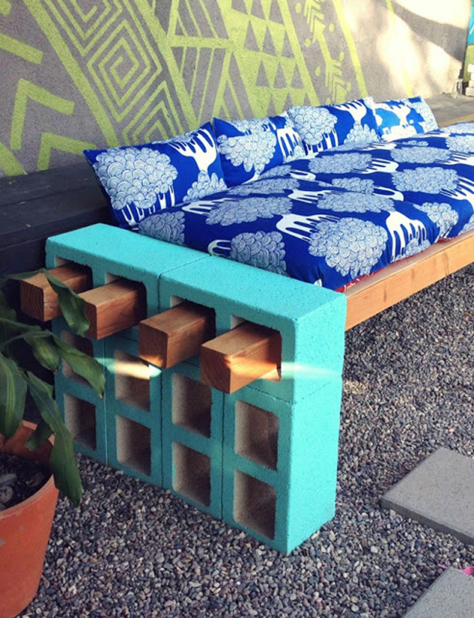 Use Cinderblocks to Create a DIY Bench
