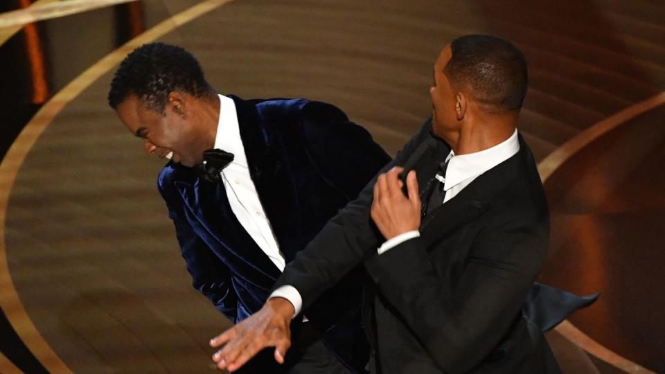 will smith slapping chris rock on stage at the oscars