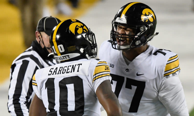 Alaric Jackson reacts on the field.