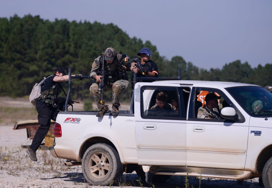 Special Forces candidates assigned to the U.S. Army John F. Kennedy Special Warfare Center and School exit a vehicle as they take part in the final phase of field training known as Robin Sage in central North Carolina, September 28, 2021. (U.S. Army photo by K. Kassens)