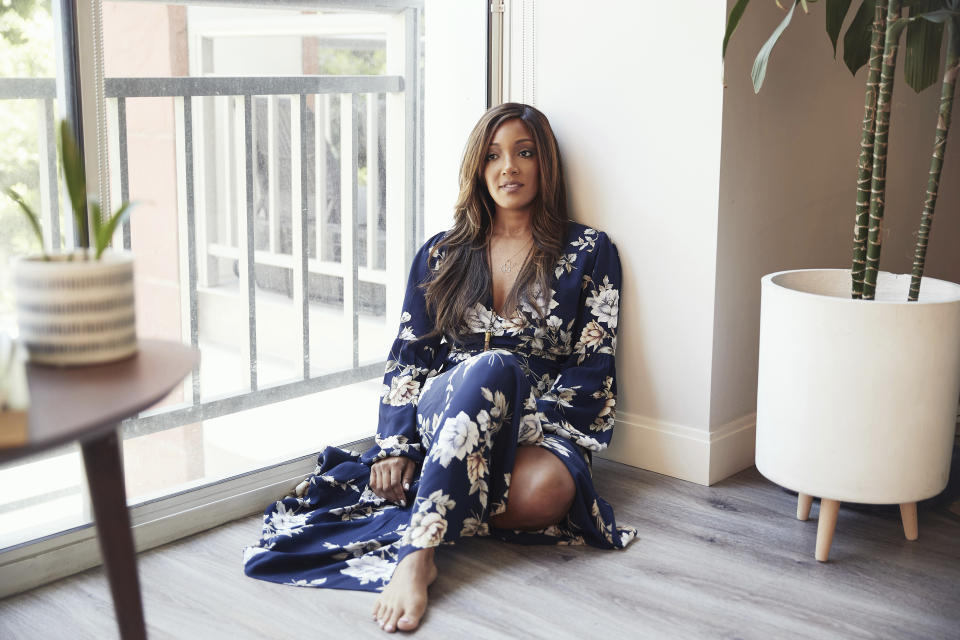 In this Aug. 3, 2020 photo, Mickey Guyton is photographed during a remote portrait session with the photographer in New York and subject in Los Angeles. Guyton's EP, "Bridges", is set to be released on Sept. 11. (Photo by Victoria Will/Invision/AP)