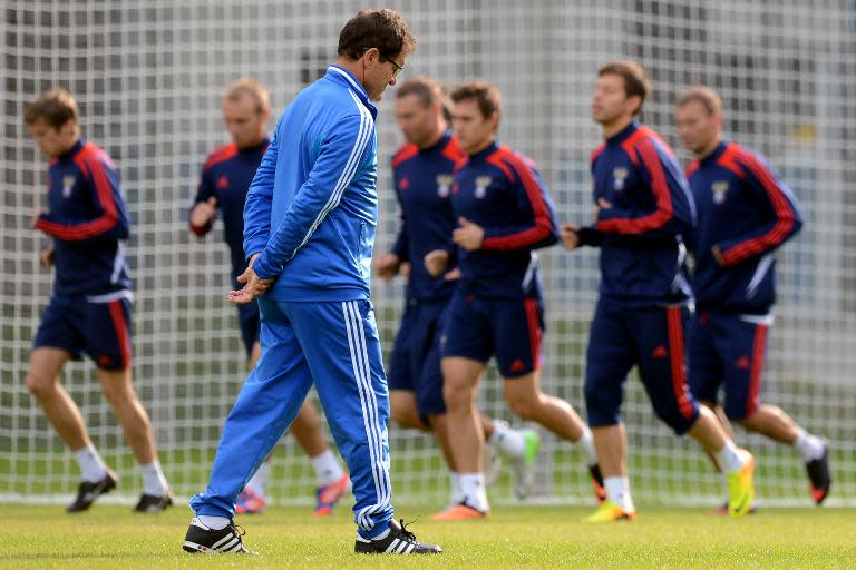 Fabio Capello attends a Russia training session in Saint-Petersburg on September 8, 2013