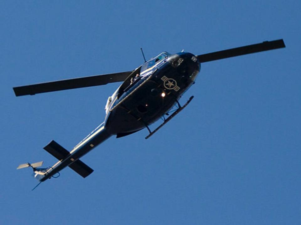 A ‘Huey’ helicopter flying over California  (Tony Webster via WikiCommons Creative Commons licence 2.0)