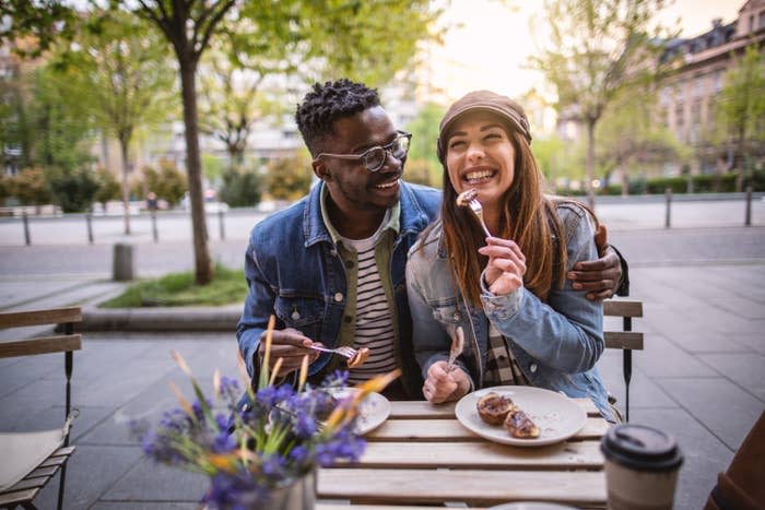 couple having a cute date at a coffeeshop