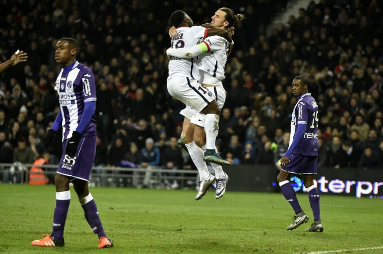 Gregory Van Der Wiel (psg) scored a goal during the French Championship  Ligue 1 football match between Paris Saint Germain and SCO Angers on  January 23, 2016 at Parc des Princes stadium