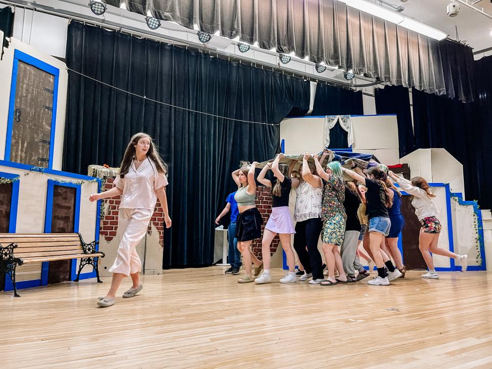 Gibbs High School students rehearse for their upcoming spring musical, "Mamma Mia!" on April 18, 2023