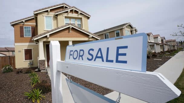 PHOTO: In this March 3, 2022, file photo, a for sale sign is posted in front of a home in Sacramento, Calif. (Rich Pedroncelli/AP, FILE)