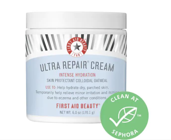 Get this <a href="https://fave.co/3nzplA2" target="_blank" rel="noopener noreferrer">First Aid Beauty Ultra Repair Cream 8 oz. on sale for $15</a> (normally $42) at Sephora.