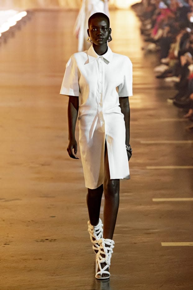 <p>A look from the Off-White Spring 2020 collection. Photo: Imaxtree </p>