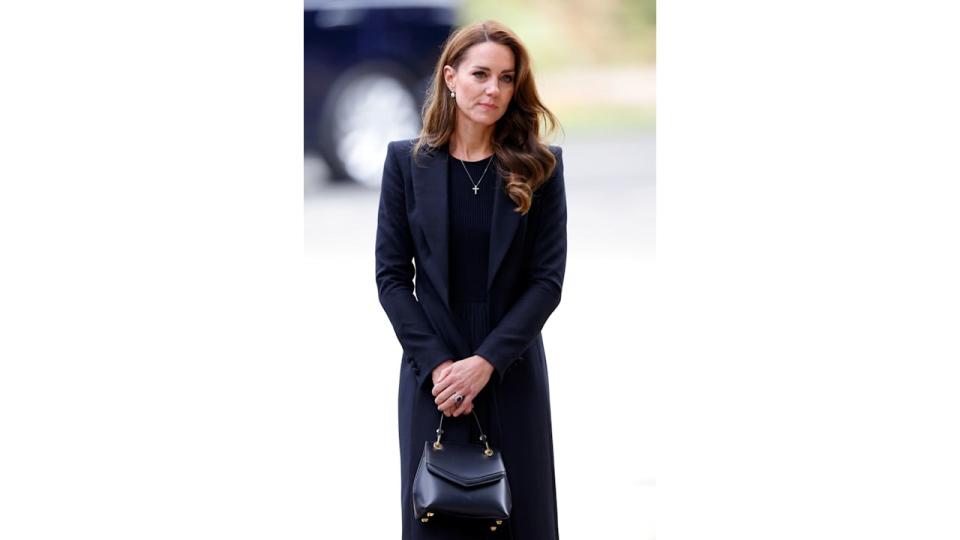 Kate Middleton wearing a black dress at Sandringham House, the Norfolk estate of Queen Elizabeth II, on September 15, 2022 