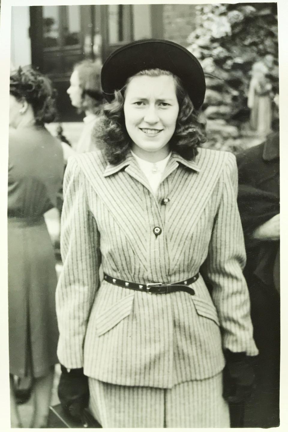 Rita Murphy, now 91, in a photo taken in the 1940s. Murphy, from Chicago, felt feverish and weak one day as a high school freshman and later learned that she had contracted polio. She ended up wearing a leg brace for the rest of her life, soldiering on in the face of hardship and sometimes cruelty. Today's coronavirus crisis, with its fear and social distancing, is making many polio-era survivors recall those days before Jonas Salk found a vaccine in 1955.