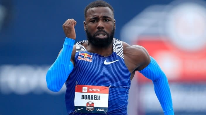 Star sprinter Cameron Burrell, shown running in the opening round of the 100-meter race during the 2019 USATF Outdoor Championships in 2019, has died at 26. (Photo by Andy Lyons/Getty Images)