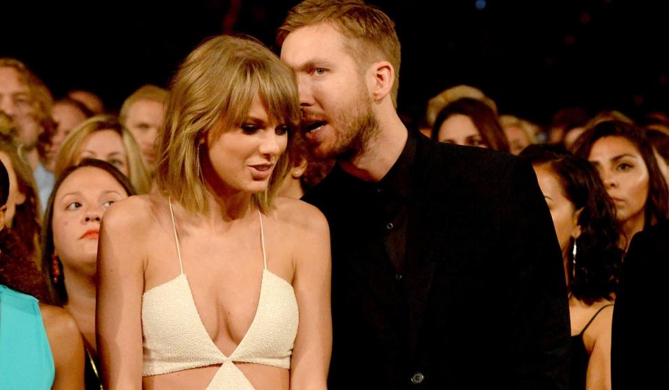 Scottish DJ Calvin Harris with American pop star girlfriend Taylor Swift (Getty)