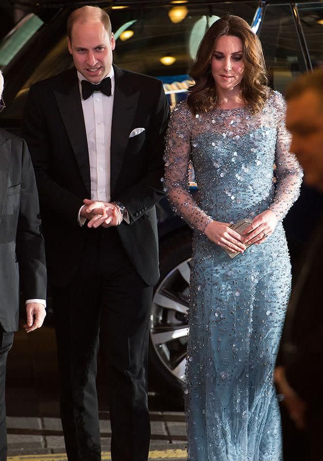 The Duke and Duchess arrived late to the Royal Variety Performance show after reports of gunshots at nearby Oxford Street. Photo: Getty