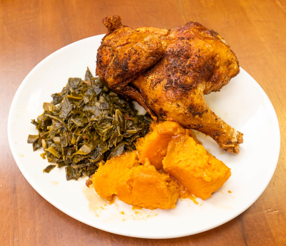 The half chicken plate at Big Man's Cafe.