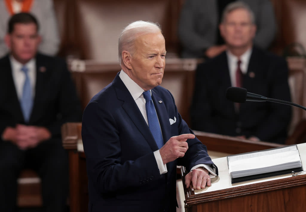 President Biden Delivers His First State Of The Union Address To Joint Session Of  Congress