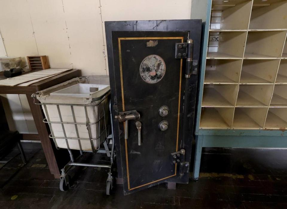 One of the original safes used to keep registered mail and other items secure at the downtown Fort Worth post office on Friday, Aug. 16, 2024.