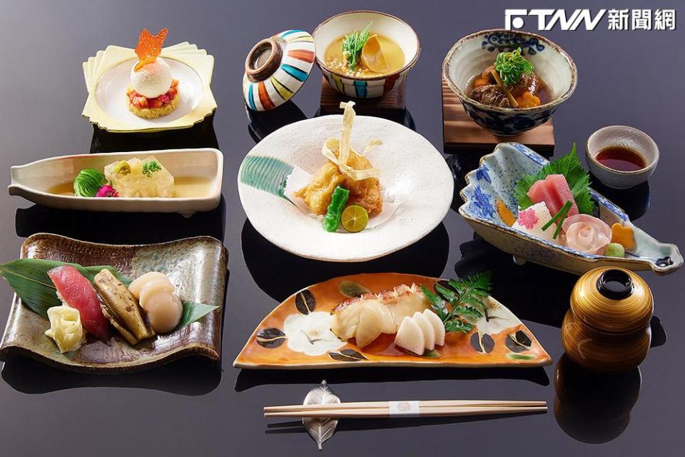 JR東日本大飯店台北由日籍料理長掌杓的HAYASE日本料理餐廳推出每個月依季節食材變化的「季節懷石雙人午餐套餐」。（圖／JR東日本大飯店台北提供）