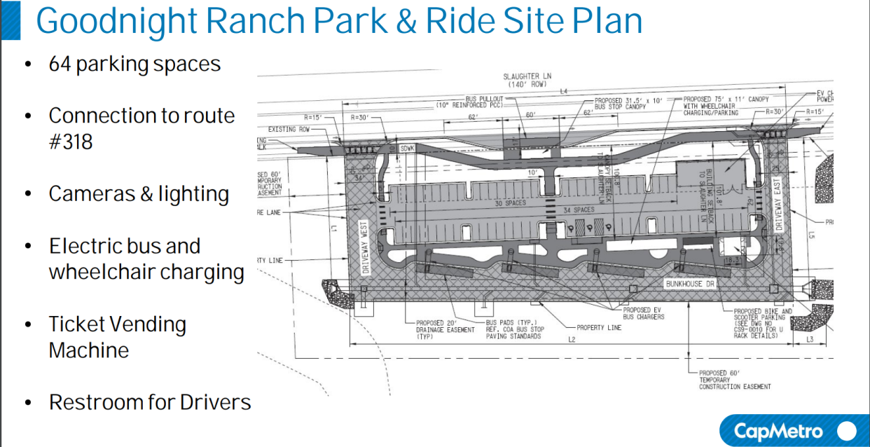 A schematic shows the proposed Goodnight Ranch Park-and-Ride on the new Pleasant Valley MetroRapid line.