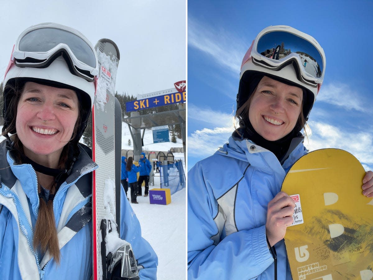 Insider's author tried both skiing and snowboarding and compared the two.