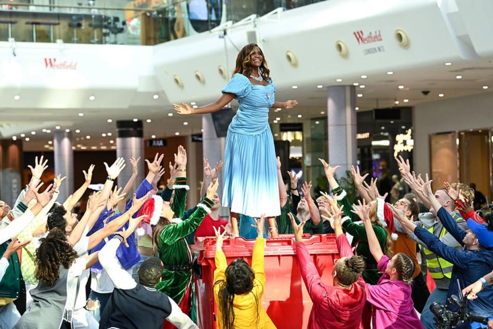 Oti Mabuse took part in a musical flash mob at London’s Westfield White City shopping centre to promote Disney’s Disenchanted (Doug Peters/PinPep)