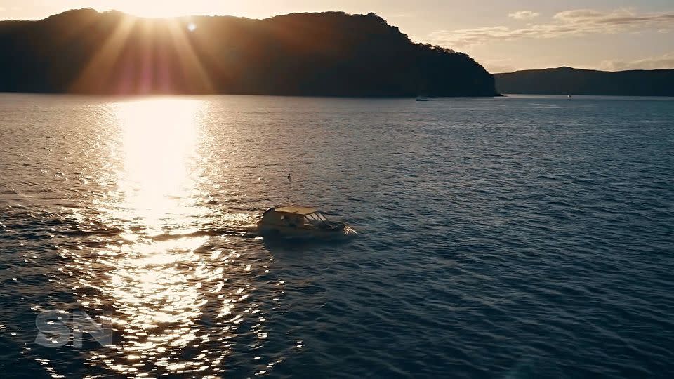 The jeep travelling in the water. Source: Sunday Night