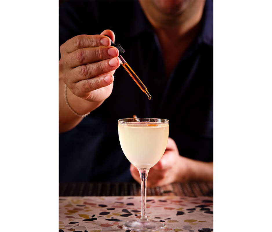 <p>Courtesy Image</p><p>“The Green Mango Martini is inspired by the subway vendors who sell mangoes with a dash of tajín," says Ignacio "Nacho" Jimenez, owner of <a href="https://www.superbuenonyc.com/" rel="nofollow noopener" target="_blank" data-ylk="slk:Superbueno;elm:context_link;itc:0;sec:content-canvas" class="link ">Superbueno</a> in New York, NY. "You have the freshness of mango from the infused <a href="https://clicks.trx-hub.com/xid/arena_0b263_mensjournal?event_type=click&q=https%3A%2F%2Fgo.skimresources.com%3Fid%3D106246X1712071%26xs%3D1%26xcust%3DMj-besttequilacocktails-aclausen-0224%26url%3Dhttps%3A%2F%2Fwww.totalwine.com%2Fspirits%2Ftequila%2Fblancosilver%2Fpatron-silver-tequila%2Fp%2F5654750&p=https%3A%2F%2Fwww.mensjournal.com%2Ffood-drink%2Ftequila-cocktails%3Fpartner%3Dyahoo&ContentId=ci02d58db58000278d&author=Austa%20Somvichian-Clausen&page_type=Article%20Page&partner=yahoo&section=reposado%20tequila&site_id=cs02b334a3f0002583&mc=www.mensjournal.com" rel="nofollow noopener" target="_blank" data-ylk="slk:Patrón;elm:context_link;itc:0;sec:content-canvas" class="link ">Patrón</a>, then a slight kick of heat from the chili oil garnish."</p>Ingredients<ul><li>2.5 oz green mango-infused <a href="https://clicks.trx-hub.com/xid/arena_0b263_mensjournal?event_type=click&q=https%3A%2F%2Fgo.skimresources.com%3Fid%3D106246X1712071%26xs%3D1%26xcust%3DMj-besttequilacocktails-aclausen-0224%26url%3Dhttps%3A%2F%2Fwww.totalwine.com%2Fspirits%2Ftequila%2Fblancosilver%2Fpatron-silver-tequila%2Fp%2F5654750&p=https%3A%2F%2Fwww.mensjournal.com%2Ffood-drink%2Ftequila-cocktails%3Fpartner%3Dyahoo&ContentId=ci02d58db58000278d&author=Austa%20Somvichian-Clausen&page_type=Article%20Page&partner=yahoo&section=reposado%20tequila&site_id=cs02b334a3f0002583&mc=www.mensjournal.com" rel="nofollow noopener" target="_blank" data-ylk="slk:Patrón Silver;elm:context_link;itc:0;sec:content-canvas" class="link ">Patrón Silver</a>* </li><li>0.5 oz. mango eau de vie or any mango distillate, like <a href="https://www.rhinehall.com/spirits/mango-edv" rel="nofollow noopener" target="_blank" data-ylk="slk:Rhine Hall Mango Eau de Vie;elm:context_link;itc:0;sec:content-canvas" class="link ">Rhine Hall Mango Eau de Vie</a></li><li>0.75 oz sauternes, like <a href="https://clicks.trx-hub.com/xid/arena_0b263_mensjournal?event_type=click&q=https%3A%2F%2Fgo.skimresources.com%3Fid%3D106246X1712071%26xs%3D1%26xcust%3DMj-besttequilacocktails-aclausen-0224%26url%3Dhttps%3A%2F%2Fwww.totalwine.com%2Fwine%2Fdessert-fortified-wine%2Fbordeaux-blend%2Fchateau-cantegril-sauternes%2Fp%2F126042750&p=https%3A%2F%2Fwww.mensjournal.com%2Ffood-drink%2Ftequila-cocktails%3Fpartner%3Dyahoo&ContentId=ci02d58db58000278d&author=Austa%20Somvichian-Clausen&page_type=Article%20Page&partner=yahoo&section=reposado%20tequila&site_id=cs02b334a3f0002583&mc=www.mensjournal.com" rel="nofollow noopener" target="_blank" data-ylk="slk:Chateau Cantegril Sauternes;elm:context_link;itc:0;sec:content-canvas" class="link ">Chateau Cantegril Sauternes</a> </li><li>0.25 oz honey syrup** </li><li>2 dashes saline</li><li>2 dashes mango vinegar, like <a href="https://clicks.trx-hub.com/xid/arena_0b263_mensjournal?event_type=click&q=https%3A%2F%2Fgo.skimresources.com%3Fid%3D106246X1712071%26xs%3D1%26xcust%3DMj-besttequilacocktails-aclausen-0224%26url%3Dhttps%3A%2F%2Fwww.burkedecor.com%2Fproducts%2Fvinegar-with-mango&p=https%3A%2F%2Fwww.mensjournal.com%2Ffood-drink%2Ftequila-cocktails%3Fpartner%3Dyahoo&ContentId=ci02d58db58000278d&author=Austa%20Somvichian-Clausen&page_type=Article%20Page&partner=yahoo&section=reposado%20tequila&site_id=cs02b334a3f0002583&mc=www.mensjournal.com" rel="nofollow noopener" target="_blank" data-ylk="slk:Nicolas Vahe Vinegar With Mango;elm:context_link;itc:0;sec:content-canvas" class="link ">Nicolas Vahe Vinegar With Mango</a></li><li>1 drop chili oil, like <a href="https://clicks.trx-hub.com/xid/arena_0b263_mensjournal?event_type=click&q=https%3A%2F%2Fwww.amazon.com%2FLee-Kum-Kee-Chili-Ounce%2Fdp%2FB001NI726S%3FlinkCode%3Dll1%26tag%3Dmj-yahoo-0001-20%26linkId%3Dce77c2224090f0bfd7ad2ff9fc437785%26language%3Den_US%26ref_%3Das_li_ss_tl&p=https%3A%2F%2Fwww.mensjournal.com%2Ffood-drink%2Ftequila-cocktails%3Fpartner%3Dyahoo&ContentId=ci02d58db58000278d&author=Austa%20Somvichian-Clausen&page_type=Article%20Page&partner=yahoo&section=reposado%20tequila&site_id=cs02b334a3f0002583&mc=www.mensjournal.com" rel="nofollow noopener" target="_blank" data-ylk="slk:Lee Kum Kee Lkk Chili Oil;elm:context_link;itc:0;sec:content-canvas" class="link ">Lee Kum Kee Lkk Chili Oil</a></li></ul>Instructions<ol><li>Make green mango-infused tequila and honey syrup.</li><li>Add ingredients together in a mixing glass with ice.</li><li>Stir with a bar spoon until cold.</li><li>Strain into a Nick & Nora glass.</li><li>Garnish with an eyedropper of chili oil.</li></ol>For the Patrón Mango InfusionIngredients<ul><li>1 liter <a href="https://clicks.trx-hub.com/xid/arena_0b263_mensjournal?event_type=click&q=https%3A%2F%2Fgo.skimresources.com%2F%3Fid%3D106246X1712071%26xs%3D1%26xcust%3DMj-besttequilacocktails-aclausen-0224%26url%3Dhttps%3A%2F%2Fwww.totalwine.com%2Fspirits%2Ftequila%2Fblancosilver%2Fpatron-silver-tequila%2Fp%2F5654750&p=https%3A%2F%2Fwww.mensjournal.com%2Ffood-drink%2Ftequila-cocktails%3Fpartner%3Dyahoo&ContentId=ci02d58db58000278d&author=Austa%20Somvichian-Clausen&page_type=Article%20Page&partner=yahoo&section=reposado%20tequila&site_id=cs02b334a3f0002583&mc=www.mensjournal.com" rel="nofollow noopener" target="_blank" data-ylk="slk:Patrón Silver;elm:context_link;itc:0;sec:content-canvas" class="link ">Patrón Silver</a></li><li>350g small, peeled green mangoes</li></ul>Instructions<ol><li>Add mangoes to a large container with tequila.</li><li>Infuse overnight or up to 24 hours.</li><li>Strain and funnel back into the <a href="https://clicks.trx-hub.com/xid/arena_0b263_mensjournal?event_type=click&q=https%3A%2F%2Fgo.skimresources.com%2F%3Fid%3D106246X1712071%26xs%3D1%26xcust%3DMj-besttequilacocktails-aclausen-0224%26url%3Dhttps%3A%2F%2Fwww.totalwine.com%2Fspirits%2Ftequila%2Fblancosilver%2Fpatron-silver-tequila%2Fp%2F5654750&p=https%3A%2F%2Fwww.mensjournal.com%2Ffood-drink%2Ftequila-cocktails%3Fpartner%3Dyahoo&ContentId=ci02d58db58000278d&author=Austa%20Somvichian-Clausen&page_type=Article%20Page&partner=yahoo&section=reposado%20tequila&site_id=cs02b334a3f0002583&mc=www.mensjournal.com" rel="nofollow noopener" target="_blank" data-ylk="slk:Patrón Silver;elm:context_link;itc:0;sec:content-canvas" class="link ">Patrón Silver</a> bottle or a similarly sized container.</li></ol>   For the Honey SyrupIngredients<ul><li>1/2 cup (4oz) honey </li><li>1/2 cup (4oz) water</li></ul>Instructions<ol><li>Combine honey and water in a small saucepan over medium-high heat.</li><li>Stir occasionally until the sugar dissolves.</li></ol>