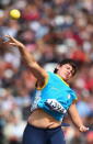 Mariia Pomazan of Ukraine competes in the Women's Shot Put  F35/36 Final on day 4 of the London 2012 Paralympic Games at Olympic Stadium on September 2, 2012 in London, England. (Photo by Michael Steele/Getty Images)